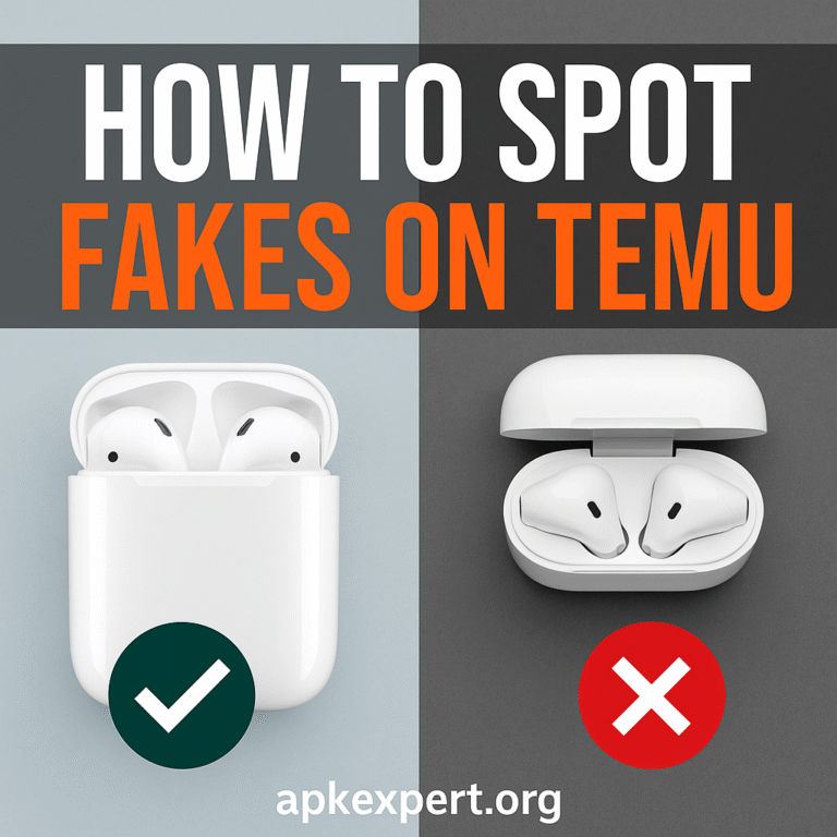 Comparison of real vs fake products on Temu