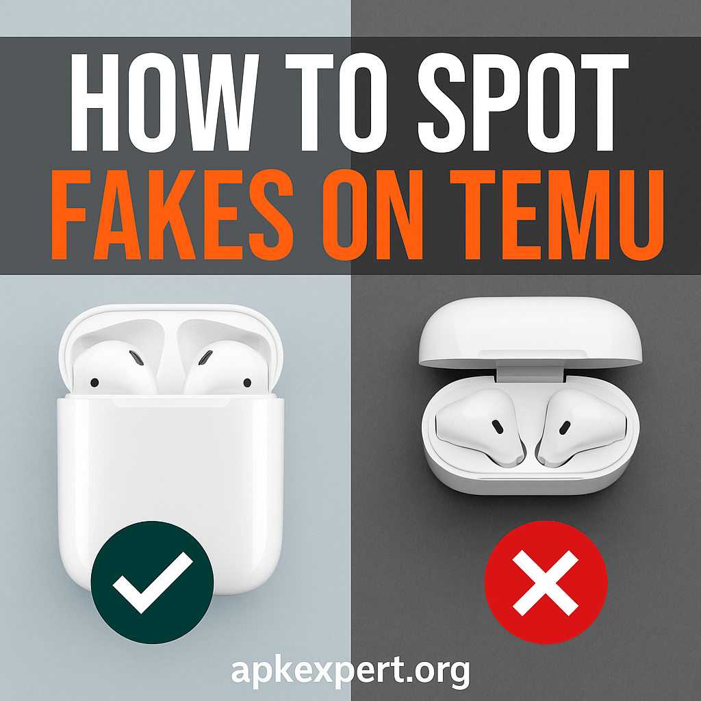 Comparison of real vs fake products on Temu