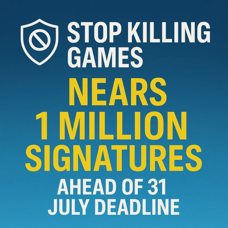 Stop Killing Games Initiative Nears 1 Million Signatures